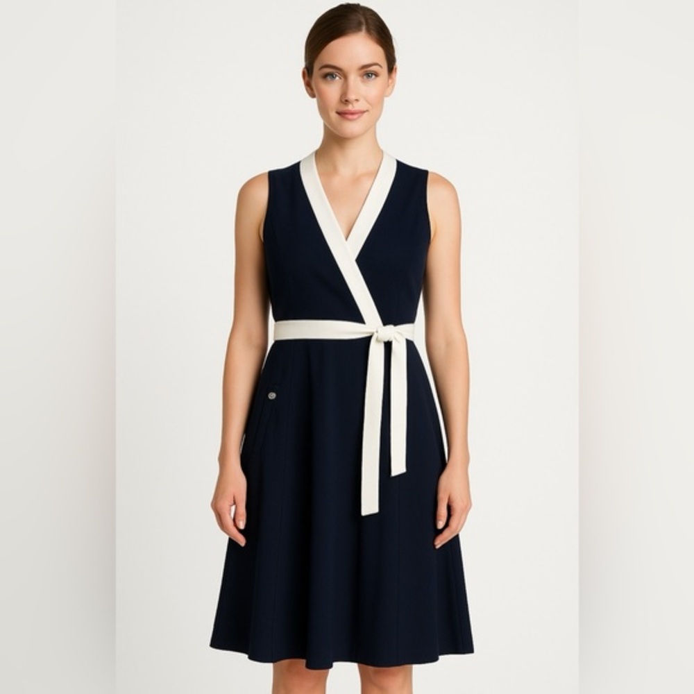 Tommy Hilfiger Belted Wrap A-Line Dress
